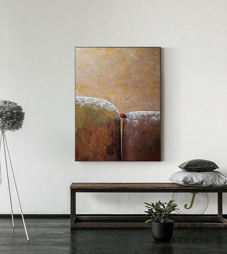 Large Abstract Canvas Painting Brown Abstract Oil Painting Etsy