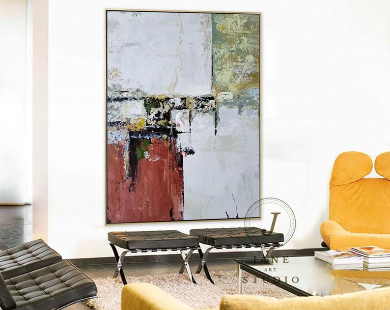 Original Abstract Painting Canvas Red Painting Contemporary Etsy