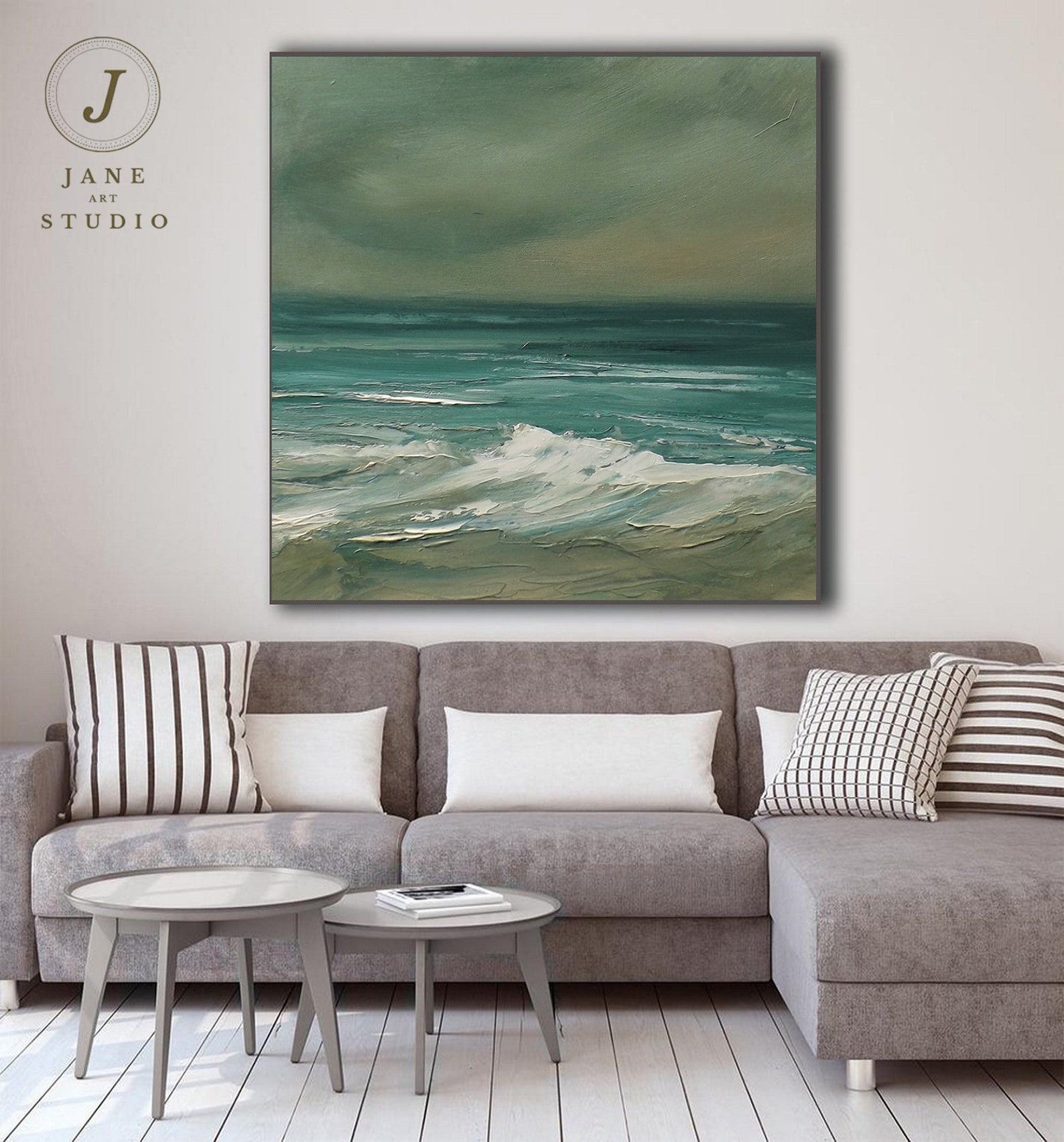 Original Sea Abstract Painting Large Ocean Canvas Painting Etsy