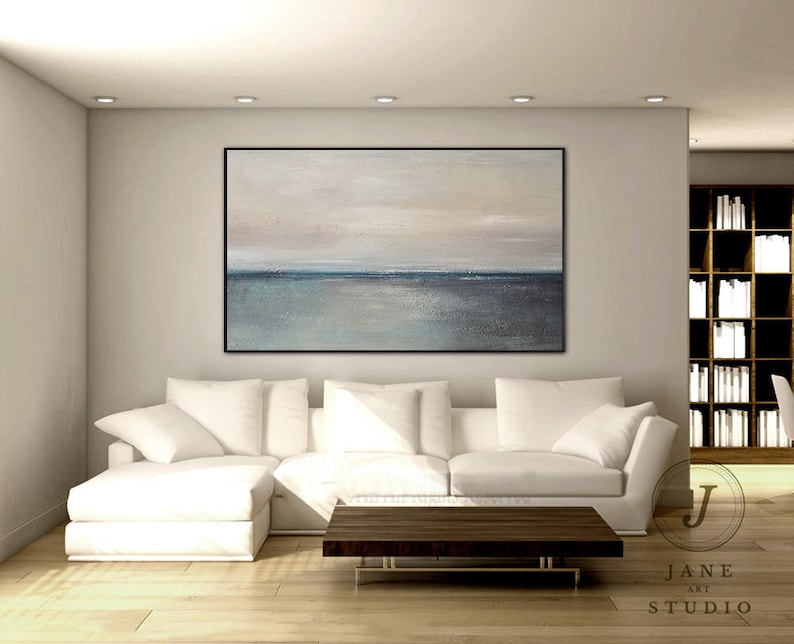 Large Original Green Ocean Abstract Painting on - Etsy UK