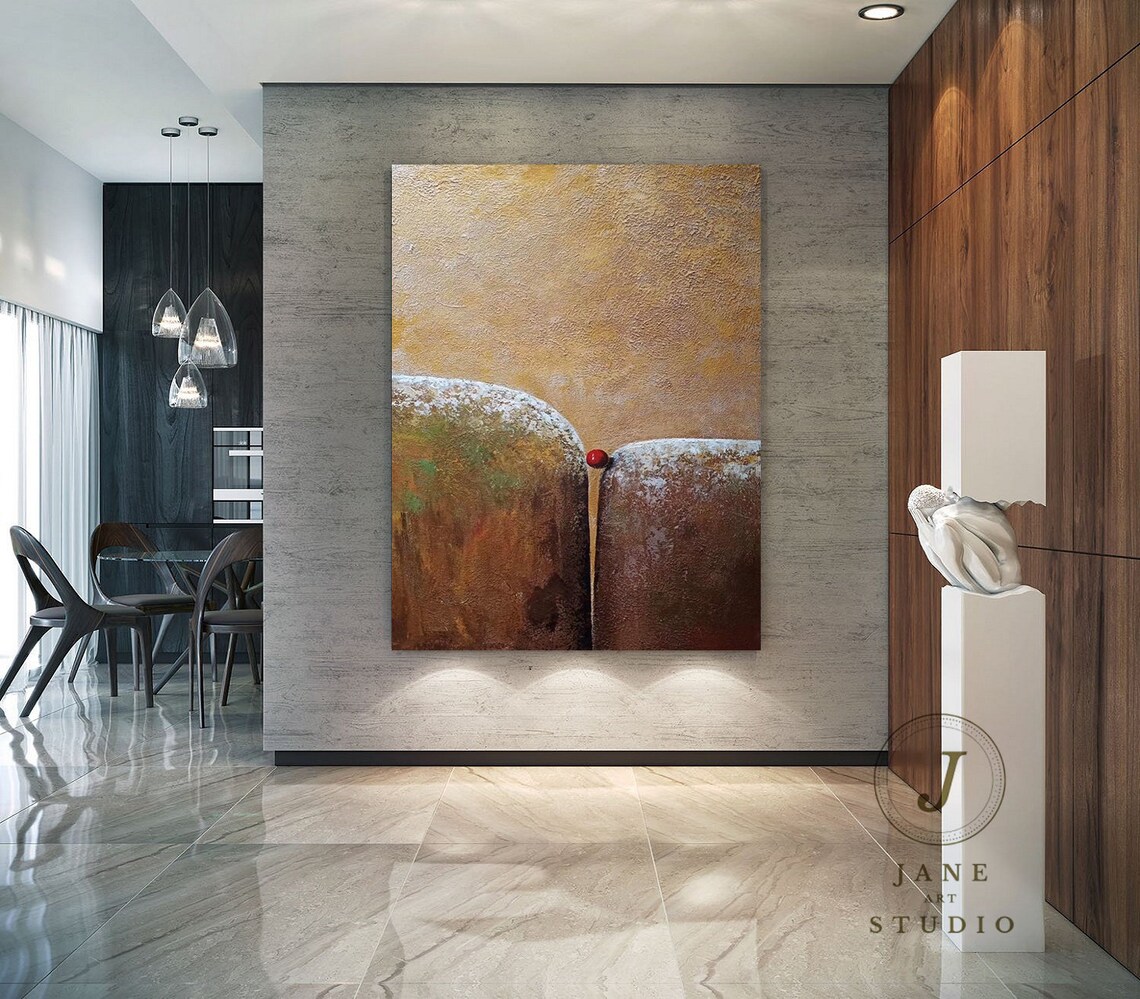 Large abstract canvas painting brown abstract oil painting Etsy