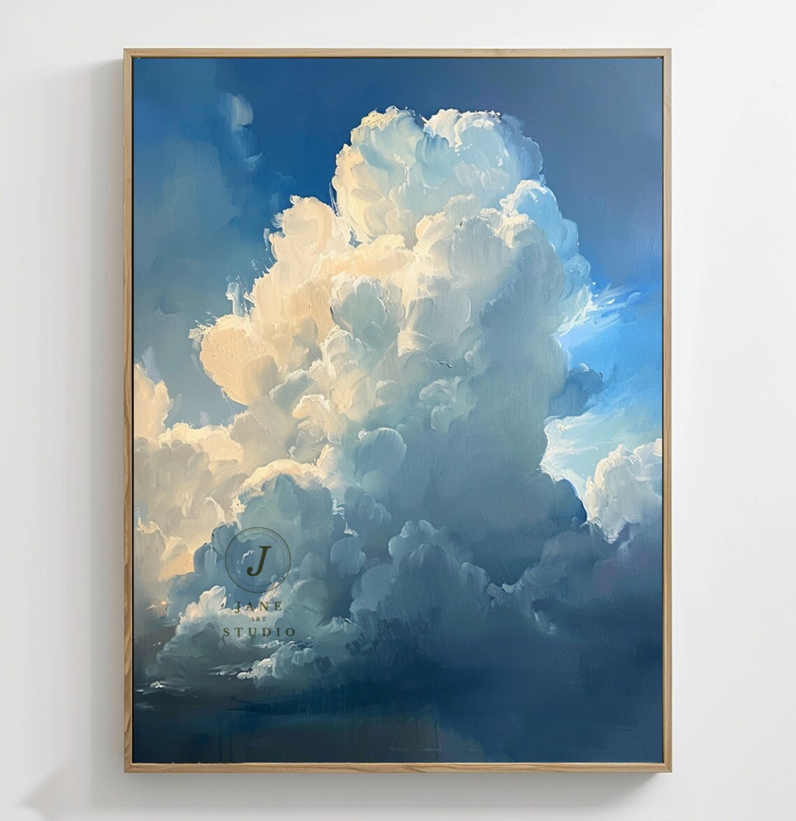 Original Cloud Painting White Cloud Painting Cloud Wall Art Blue Sky ...