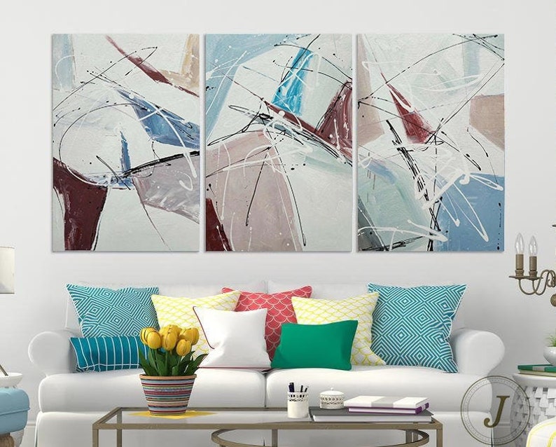 Abstract Canvas Oil Paintingoil Paint Canvas Setminimalist Etsy