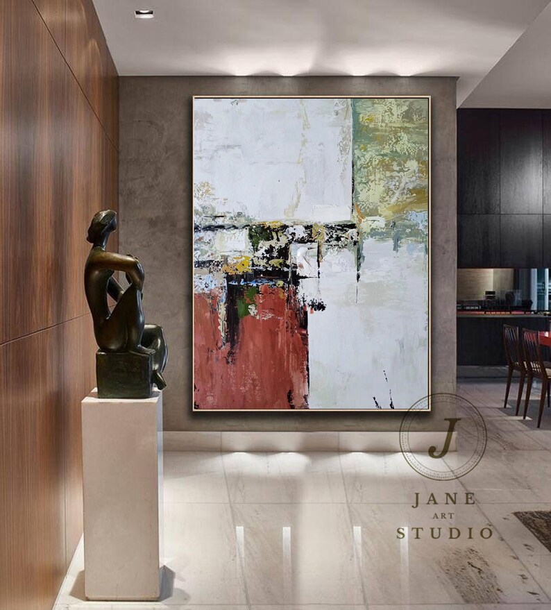 Original Abstract Painting Canvas Red Painting Contemporary Etsy