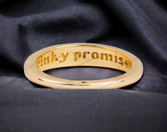 Pinky Promise Charming Ring 14k Yellow Gold Symbolic and Elegant Design Jewelry Perfect Ring for Couples Special Wedding Gift for Loved ones