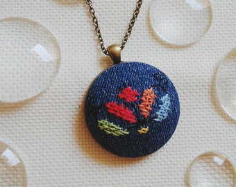 Handmade Necklace, Embroidered jewelry with Bulgarian elements, Unique embroidered pendant as gift for women