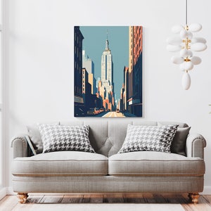 New York City poster Boho Landscape VectorDigital Art Poster home decoration New York travel posters printable boho art streets of New York
