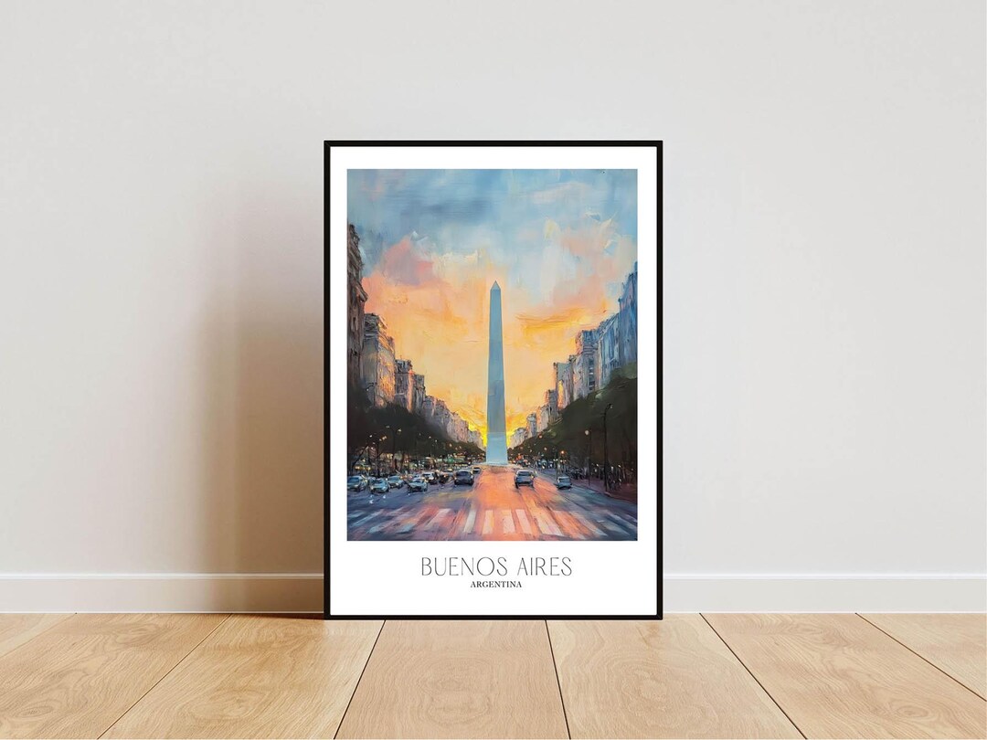 Buenos Aires Argentina 9 De Julio Paint Printable Canvas Wall Art ...