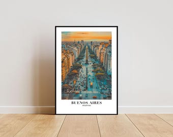 Inramat Buenos Aires-tryck, 9 de Julio Avenue, Argentina reseaffisch