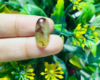 Chrysoprase Cabochon Gemstone: Oval Light Green Jewelry Making Stone