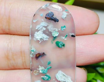 アクアダイト マルチカラー クリソコラ コッパー、「カルセドニー クリソコラ ペンダント - 癒しのブルー グリーン ジェムストーン」