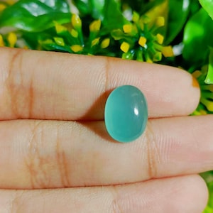 Linda pedra preciosa cabochão de crisópraso boi/Pedra de cura de crisópraso de alta qualidade/Formato oval/12,7 x 9,4 x 5,9 mm/Pedra preciosa de perda