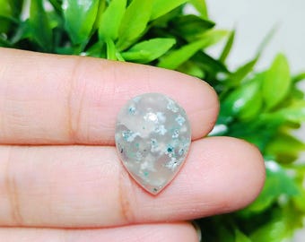 AAA Chrysocolla Copper Cabochon: Natural Pear Gemstone (6.95 Carat)