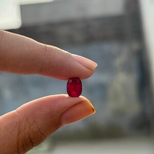 Pigeon Blood Red Ruby, 1.85 Carat, Heated Oval Cut Burma Ruby