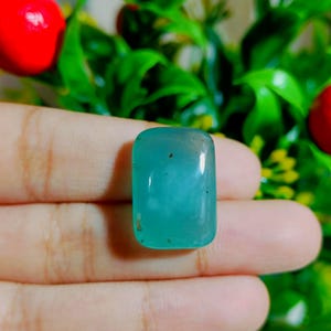 Linda pedra preciosa cabochão de crisópraso boi/Pedra de cura de crisópraso de alta qualidade/Formato octogonal/21x14x7 mm/Pedra preciosa de perda