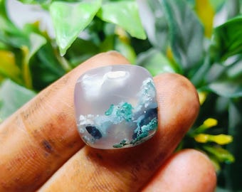 Chrysocolla Cabochon: Square Copper Gemstone (12.75 Carat)