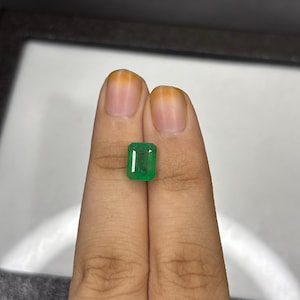 Zambian Green Emerald Gemstone: 2.15 Carat Octagon, Untreated