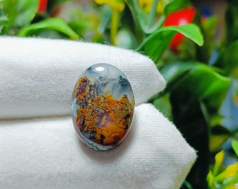 Oval Chrysocolla Cabochon: Natural Copper Gemstone (18.1x13.1x5.5mm)