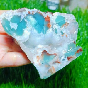 Rough Chrysoprase Gemstone: Natural Aqua Green Jewelry Making Stone
