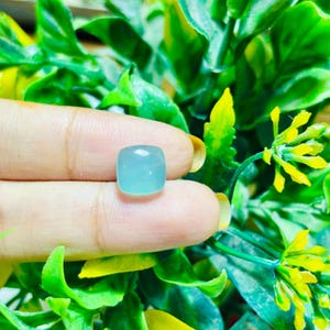 Vintage chrysoprase natural loose gemstone OOAK square 3.90 carats mint apple green translucent perfect for wire wrapping free shipping