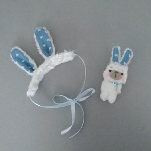 Rabbit Ears Headband Fashion Accessory for Blythe + Mini White Rabbit for Blythe, Set For Blythe, Accessories For Blythe,