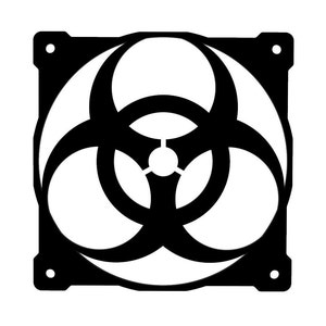 biohazard Fan Grill Cover 80mm 92mm 120mm 140mm Custom Mod PC tunning image 1