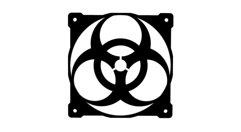 biohazard Fan Grill Cover 80mm 92mm 120mm 140mm Custom Mod PC tunning image 1