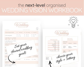 Create "Our Wedding Vision" | Couple's Wedding Vision Worksheet Printable | Wedding Planning Printable