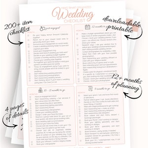 detailed wedding checklist printable wedding to do list etsy