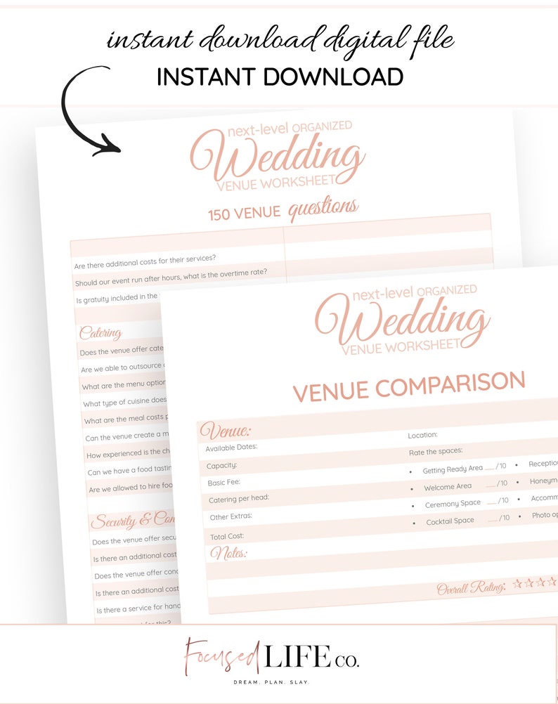 wedding venue questions workbook 150 question wedding etsy