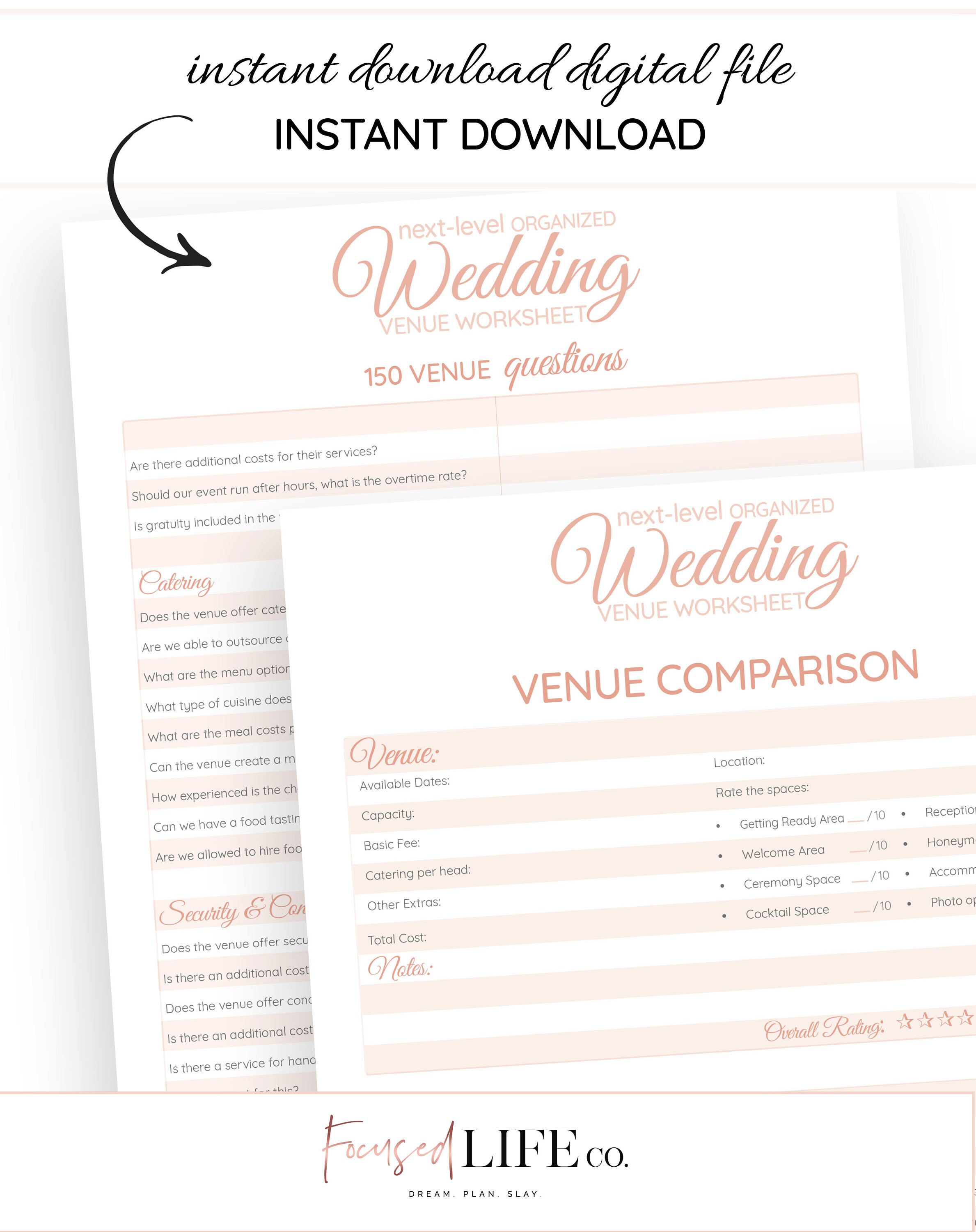 Wedding Venue Questions Workbook 150 Question Wedding Etsy UK