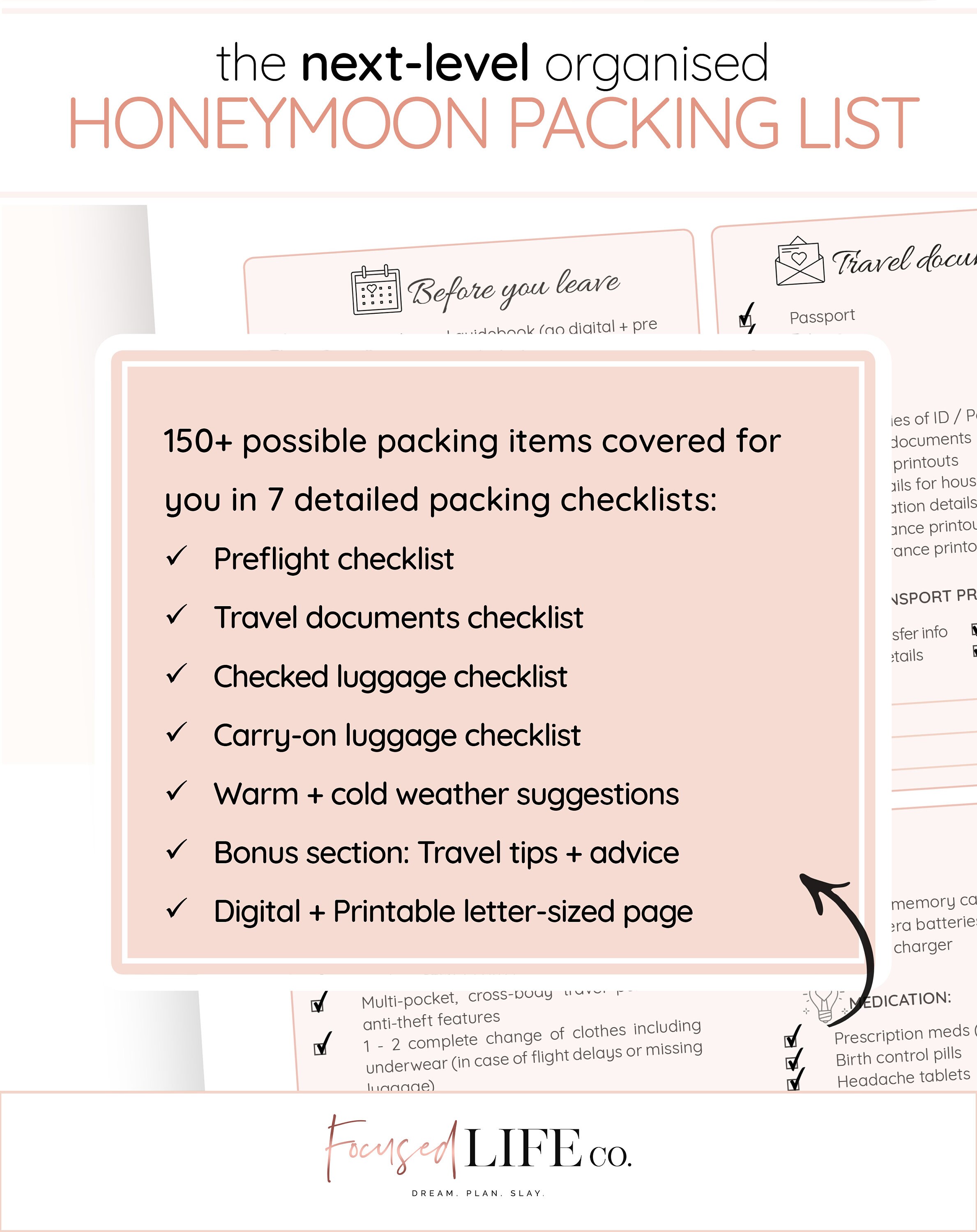 Honeymoon Checklist Honeymoon Packing List PDF Printable - Etsy