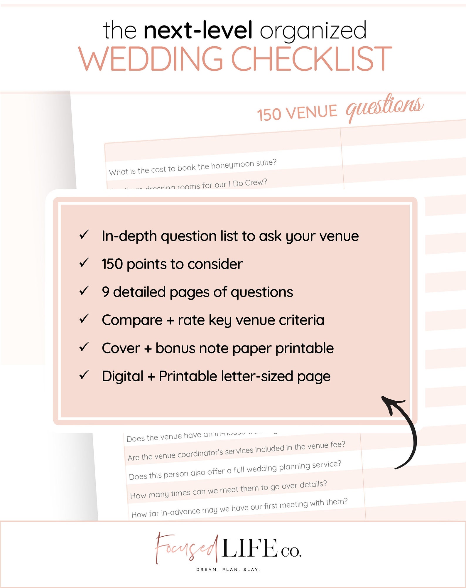 Wedding Venue Questions Workbook 150 Question Wedding - Etsy
