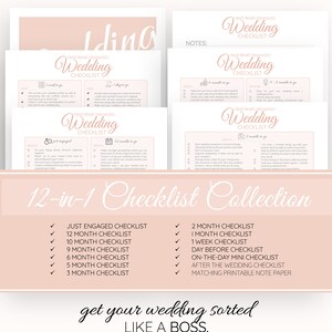 detailed wedding checklist printable wedding to do list etsy