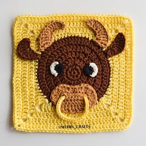 Year Of The Ox Granny Square - Crochet Pattern PDF by Wiam's Crafts