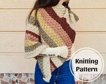 Forest Beehive Shawlette - Knitting pattern PDF by Wiam's Crafts