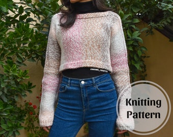 Anna Crop Top - Knitting pattern PDF for sizes (XS/S - M/L - XL/2XL - 3XL/4XL) by Wiam's Crafts