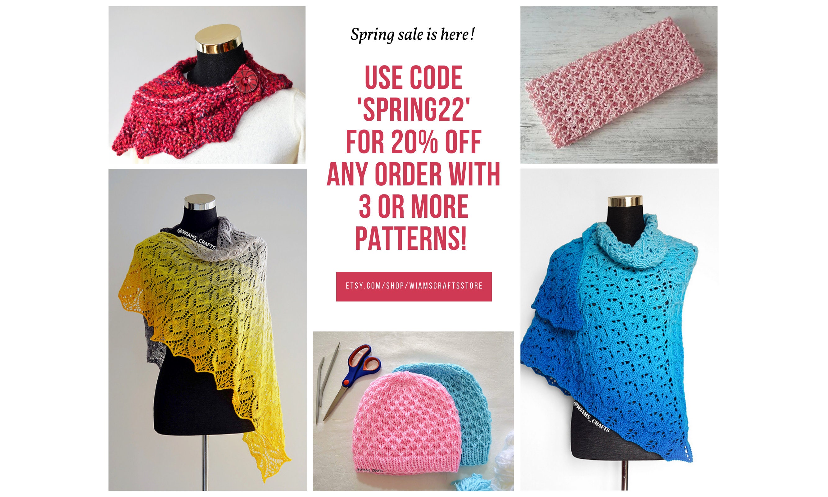 Ginger Basket Shawlette Knitting pattern PDF by Wiam's Crafts
