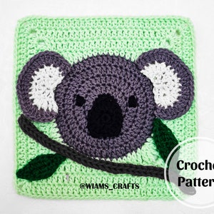 Koala Granny Square - Crochet pattern PDF by Wiam's Crafts