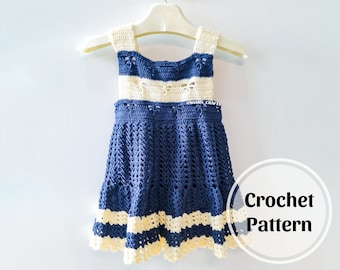 Dragonfly Shell toddler / child dress -  Crochet Pattern PDF by Wiam's Crafts for size 1-1.5 years, six for sizes 2-3 years and 4-5 years.