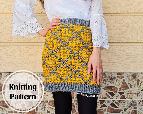 Mosaic Tiles Skirt Knitting Pattern PDF for Sizes XS/S - Etsy