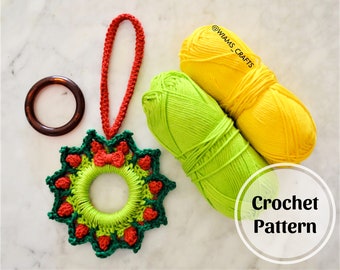 Christmas Wreath Ornament - Crochet pattern PDF by Wiam's Crafts