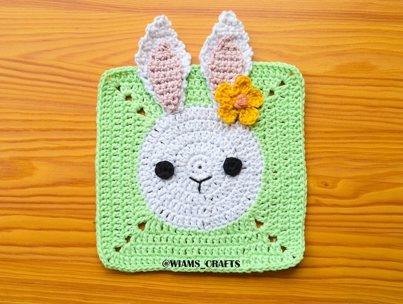 Bunny Granny Square Crochet Pattern PDF by Wiam's Crafts image 1