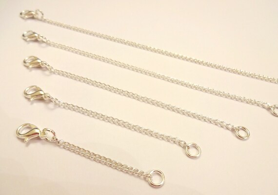 3 silver plated necklace bracelet extenders 1",2",3"^^