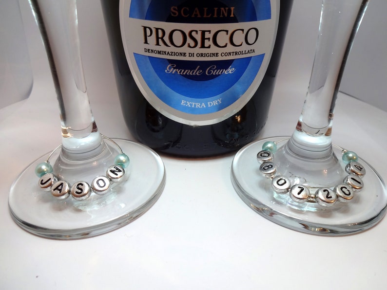 Hen Party Favour Party Wine Glass Charms Personalised Name Date Favours