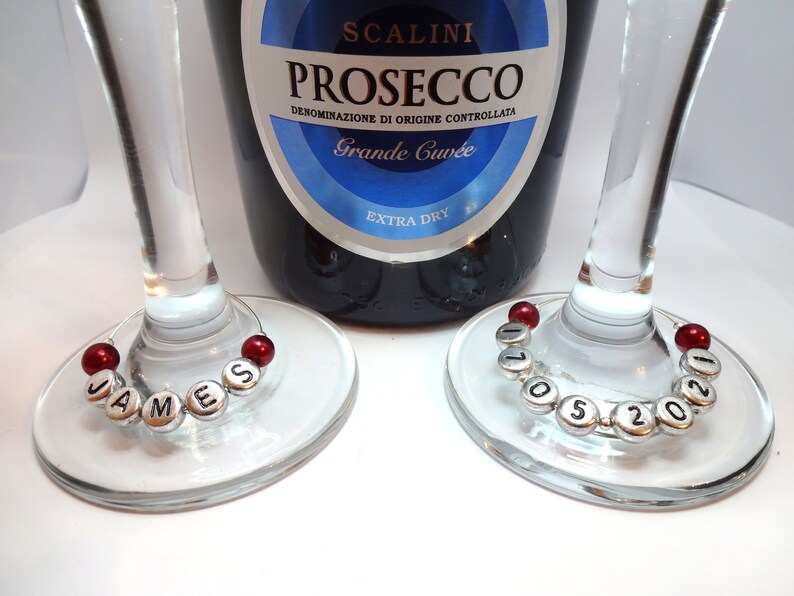 Hen Party Favour Party Wine Glass Charms Personalised Name Date Favours