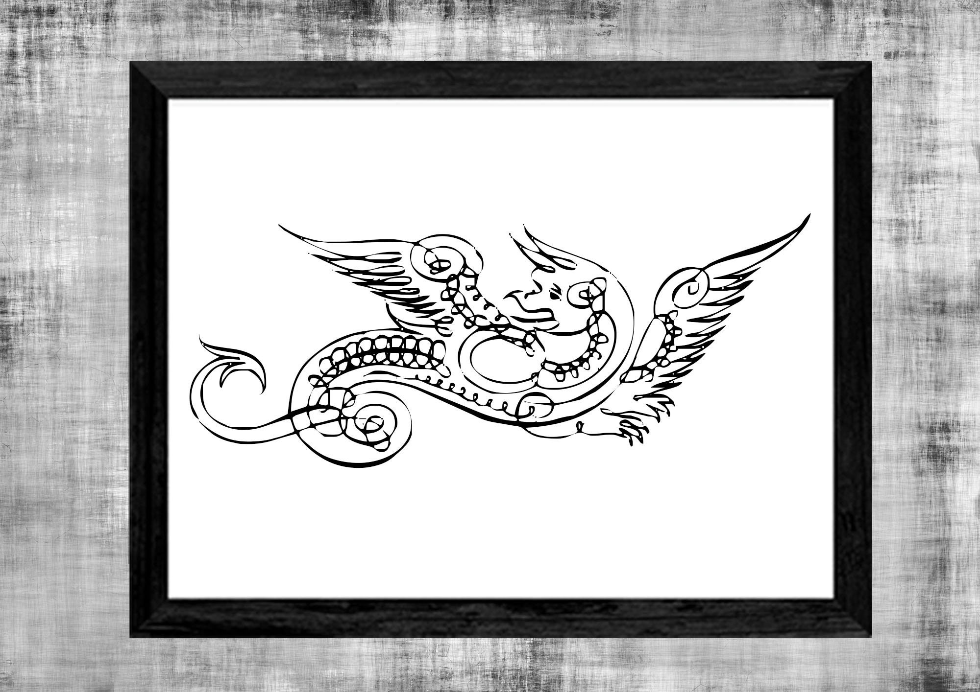 Dragon Wall Art Dragon Painting Entry Way Decor Mantel Etsy