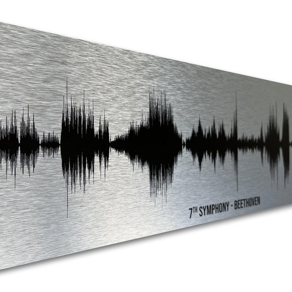 10th Year Anniversary Gift, Tin Anniversary Gift for her, Sound Wave Art on Metal