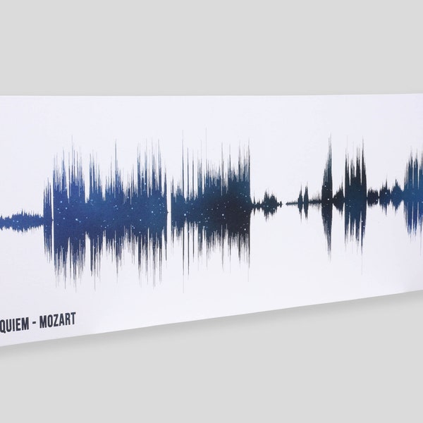 2nd anniversary gift, cotton anniversary gift for her, Night Sky Sound Wave Art, Song Soundwave on Canvas