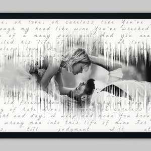 1st Anniversary Gift For Wife, First Dance Song Sound Wave Art, Paper Anniversary Gift, Custom Song Lyrics, First Anniversary Gift